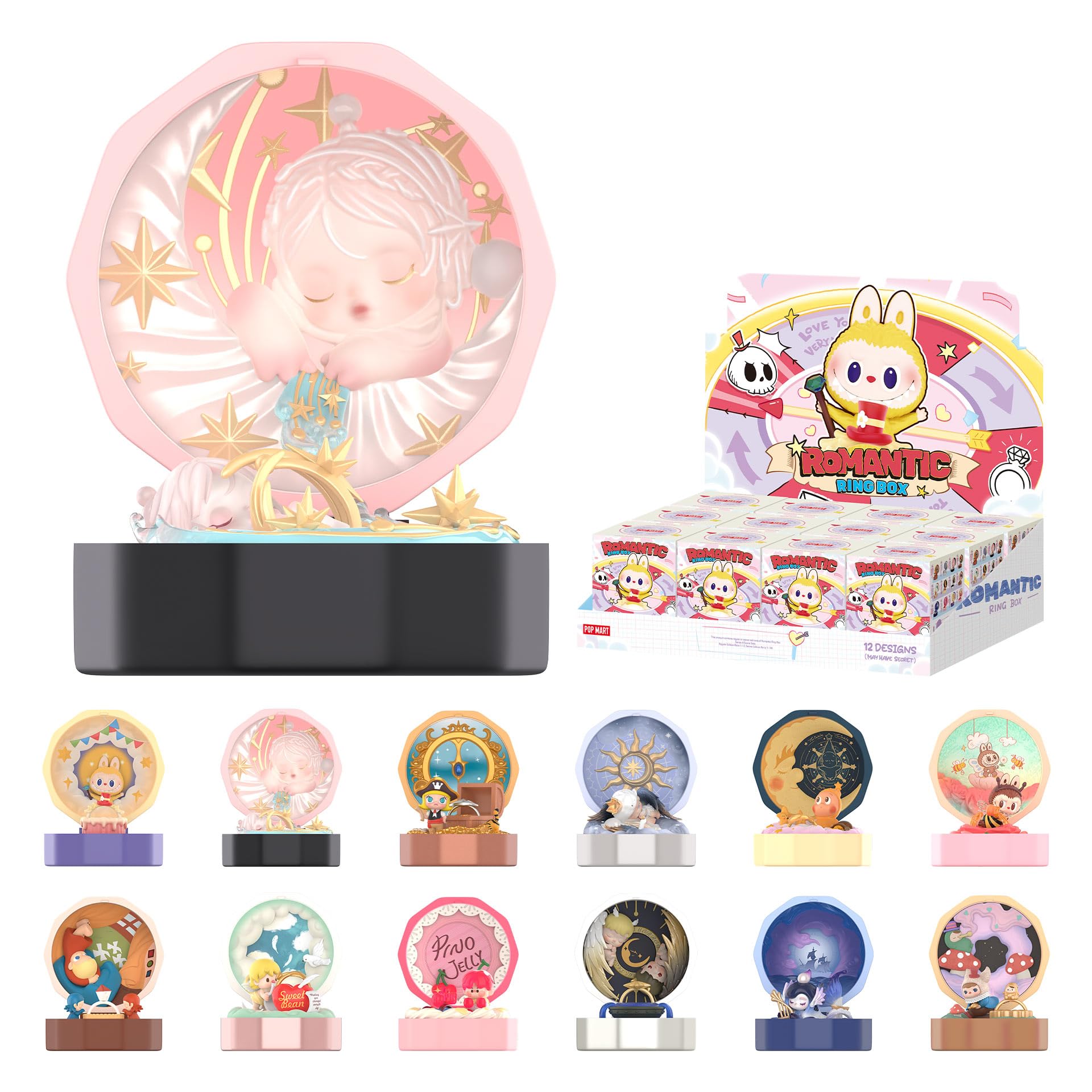 Amazon.com: POP MART Romantic Ring Box Series 4 Scene Sets Blind
